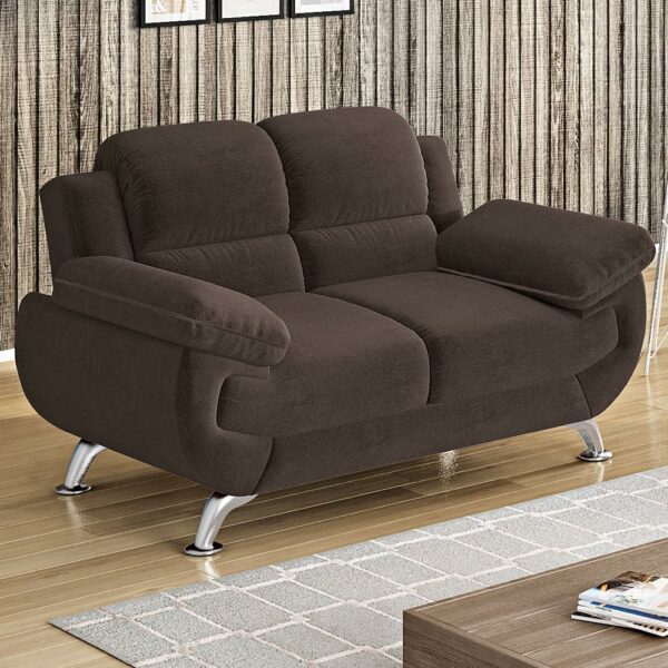 Conjunto de Sofá 2 e 3 Lugares Suede Café Avalon Linoforte - Image 3