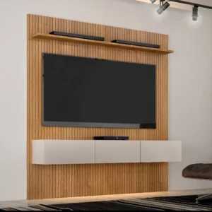 Estante Home Para TV de Até 70 Polegadas Curitiba Valdemóveis Cinamomo e Off White