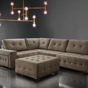 Estofado de Canto Everest 3/2 Chaise com puff